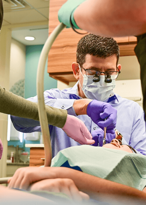 Close up shot of a dentist have a dental checkup